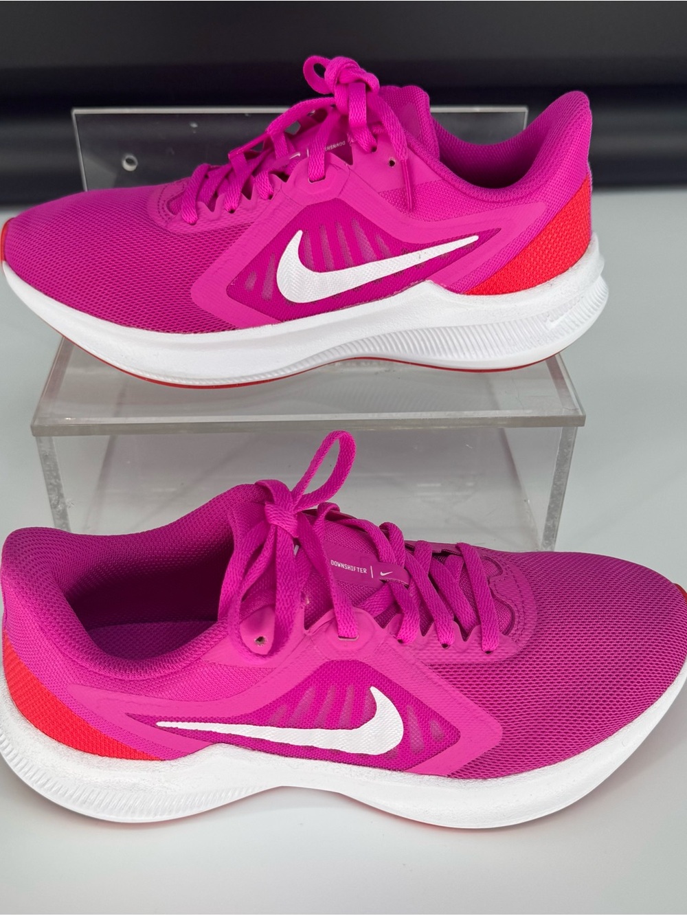 Nike Women's Bright Pink Running Shoes with White Swoosh Size 7.5